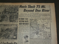 1942 AUGUST 2 NEW YORK SUNDAY NEWS - NAZIS 75 MI. BEYOND DON - NP 4300
