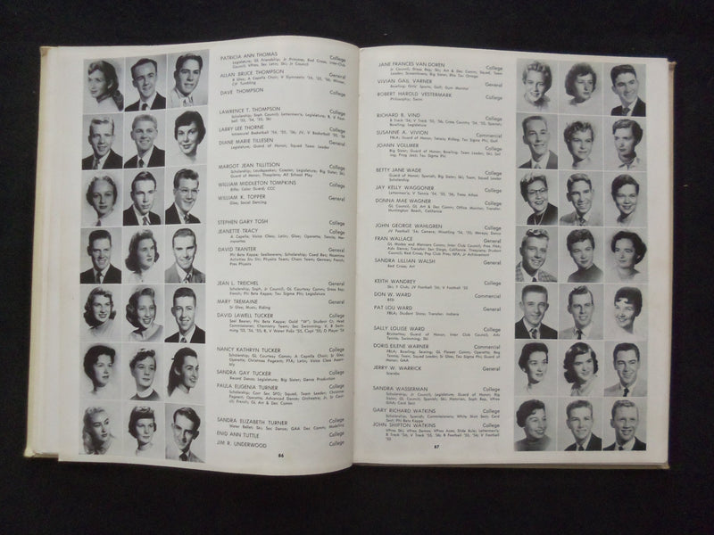 1956 CAMPANILE WOODROW WILSON HIGH SCHOOL YEARBOOK - LONG BEACH, CA - YB 3365