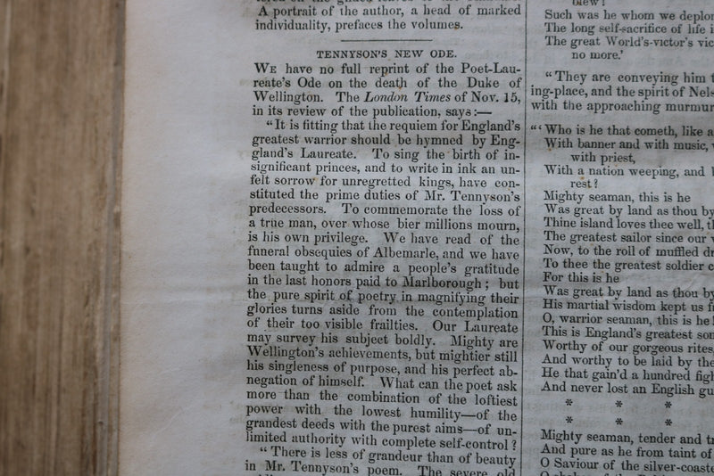 1852 JULY-DECEMBER THE LITERARY WORLD BOUND VOLUME - HAWTHORNE-WEBSTER - KD 9719