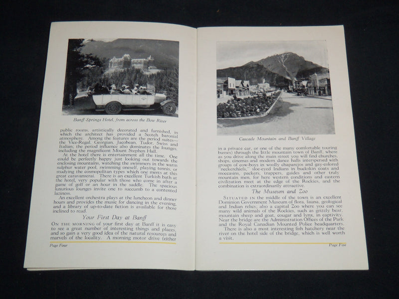 1930 WHAT TO DO AT BANFF SPRINGS HOTEL GUIDE BOOK - CANADIAN ROCKIES - J 8650