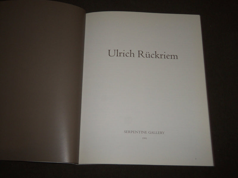 1991 ULRICH RUCKRIEM - SERPENTINE GALLERY SOFTCOVER CATALOG - KD 5007
