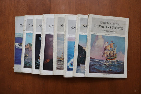 1957-1958 U.S. NAVAL INSTITUTE PROCEEDINGS - SOFTCOVER BOOKS - LOT OF 8 - O 3922