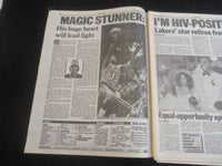 1991 NOV 8 NEW YORK DAILY NEWS NEWSPAPER - MAGIC JOHNSON AIDS VIRUS - NP 5879