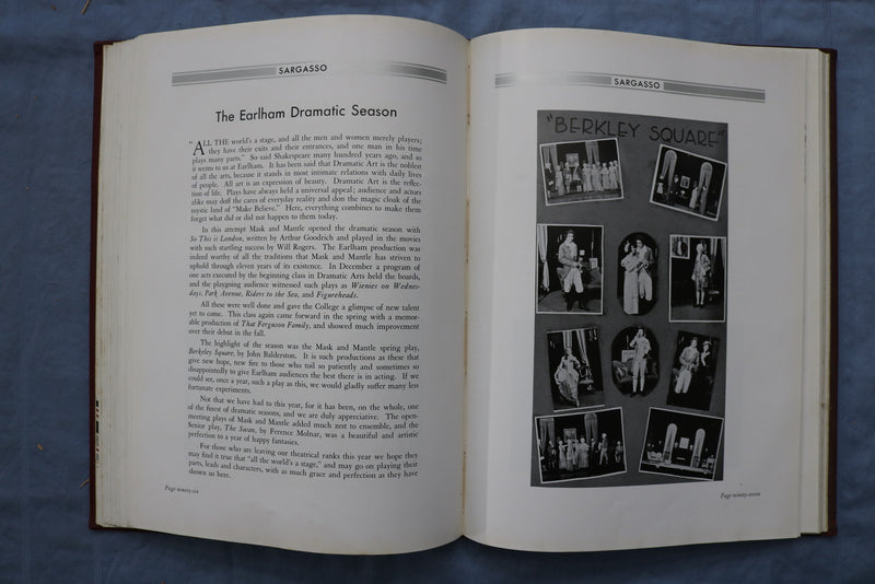 1932 THE SARGASSO EARLHAM COLLEGE YEARBOOK - RICHMOND, INDIANA - YB 3426