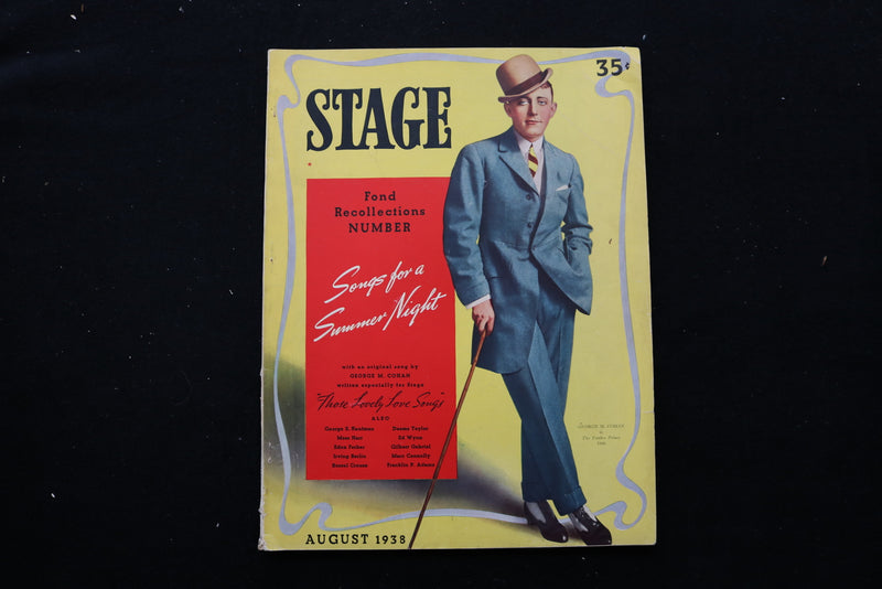 1938 AUG STAGE MAGAZINE - GEORGE M. COHAN IN THE YANKEE PRINCE COVER - E 10842