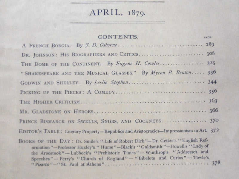 1879 APPLETONS' JOURNAL MAGAZINE LOT OF 9 ISSUES - NICE ILLUSTRATIONS - WR 698