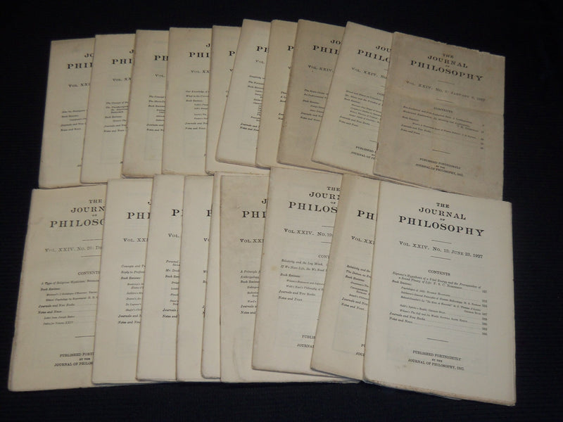 1927 THE JOURNAL OF PHILOSOPHY MAGAZINE LOT OF 19 ISSUES - WR 632D
