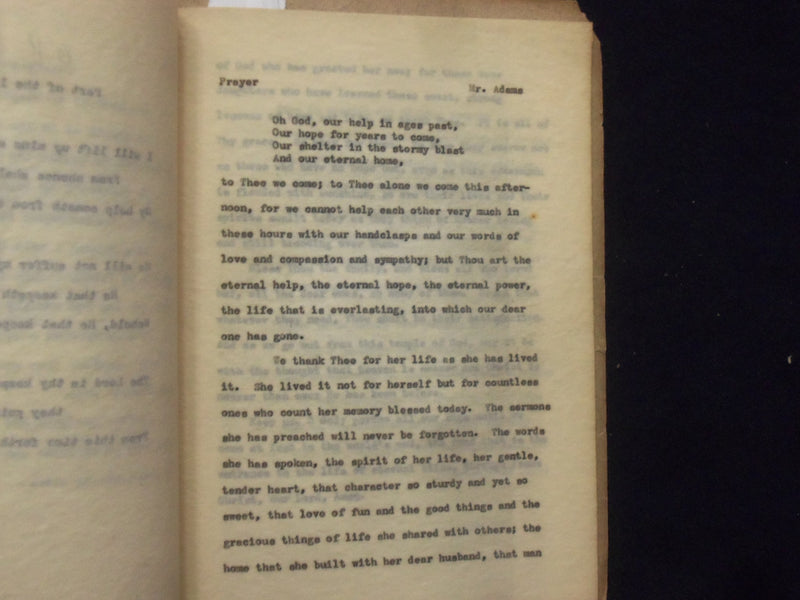 1936 ANNA HART MERRILL 1854-1936 MEMORIAL SERMON SOFTCOVER BOOKLET - K 227