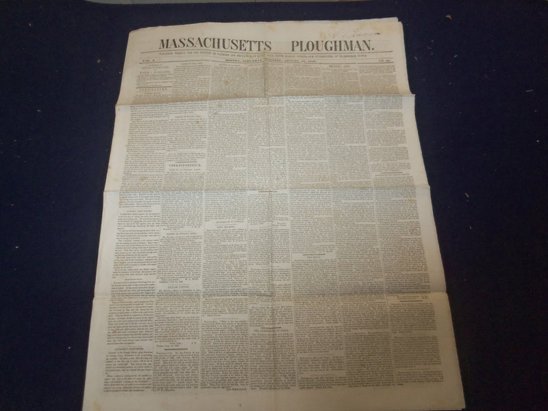 1846 AUGUST 15 MASSACHUSETTS PLOUGHMAN - SAW MILLS - OREGON TREATY - NP 5128