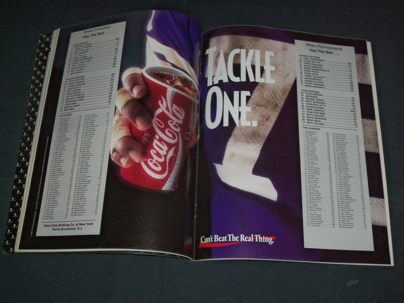 1992 NOVEMBER 7 PRINCETON VS. PENNSYLVANIA FOOTBALL PROGRAM - J 3742