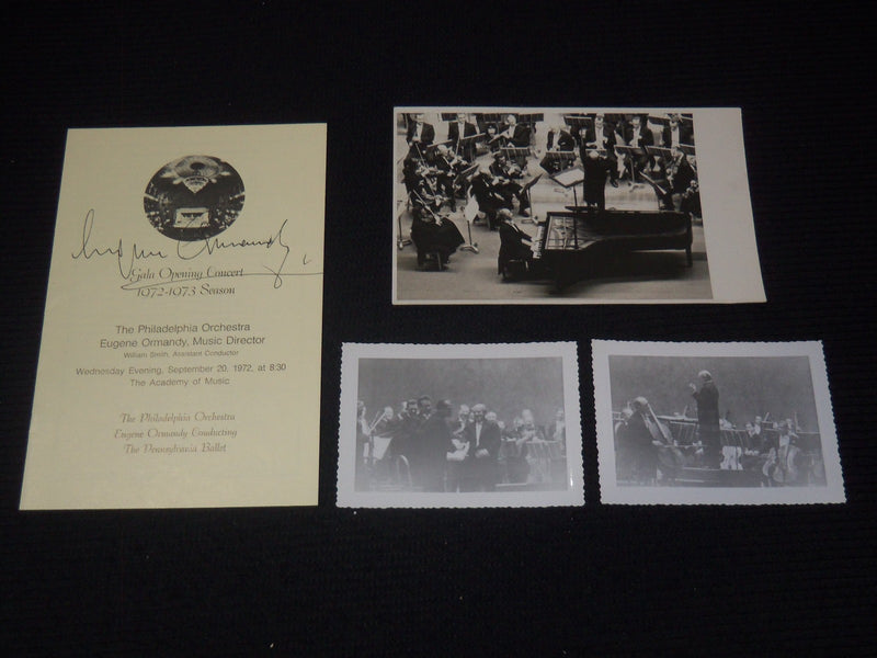 EUGENE ORMANDY PHOTO ARCHIVE LOT - 4 PHOTOS - SIGNED PROGRAM - NIXON - #148