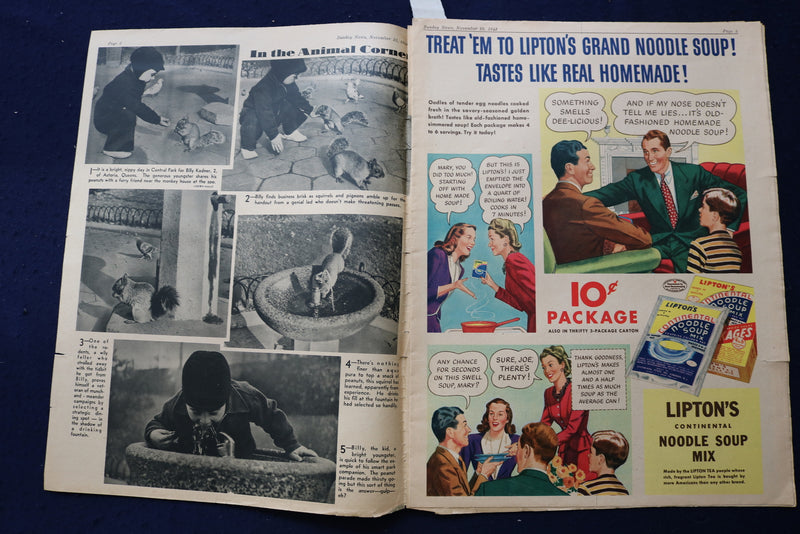 1942 NOV 22 SUNDAY NEWS PICTURE NEWSPAPER - LILY PONS - OPERA STARS - E 22740