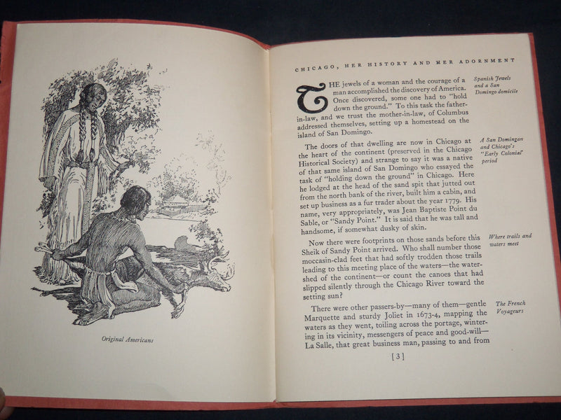 1927 CHICAGO HER HISTORY AND HER ADORNMENT BOOK BY MABEL MCILVAINE - J 8514