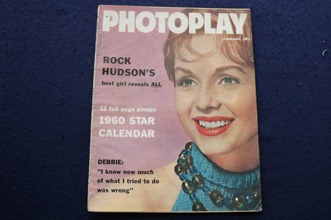 1960 FEBRUARY PHOTOPLAY MAGAZINE - DEBBIE REYNOLDS COVER - E 9140