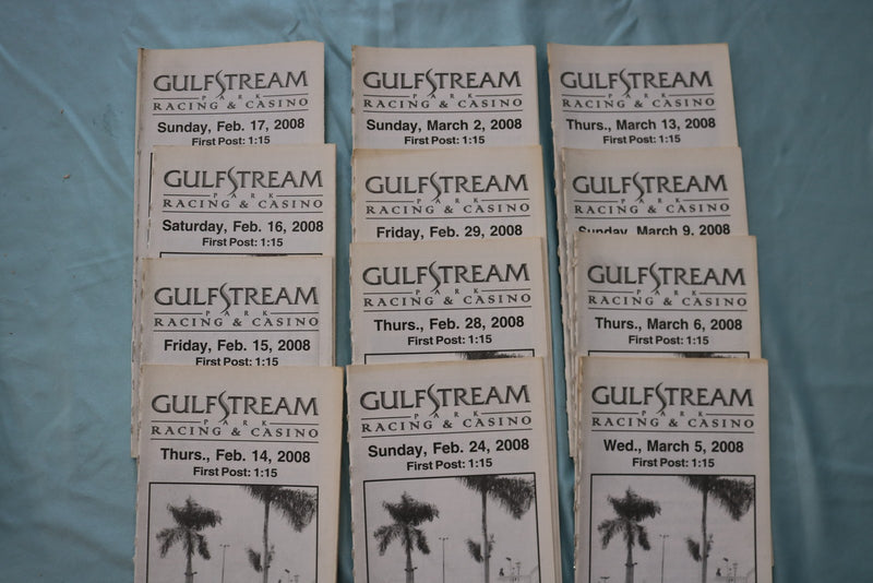 2008 GULF STREAM PARK HORSE RACING PROGRAMS - LOT OF 43 - VARIOUS DATES - O 3956
