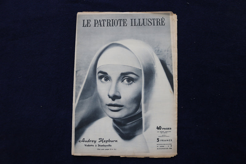 1958 FEB 16 LE PATRIOTE ILLUSTRE MAGAZINE - AUDREY HEPBURN COVER-FRENCH- E 23854