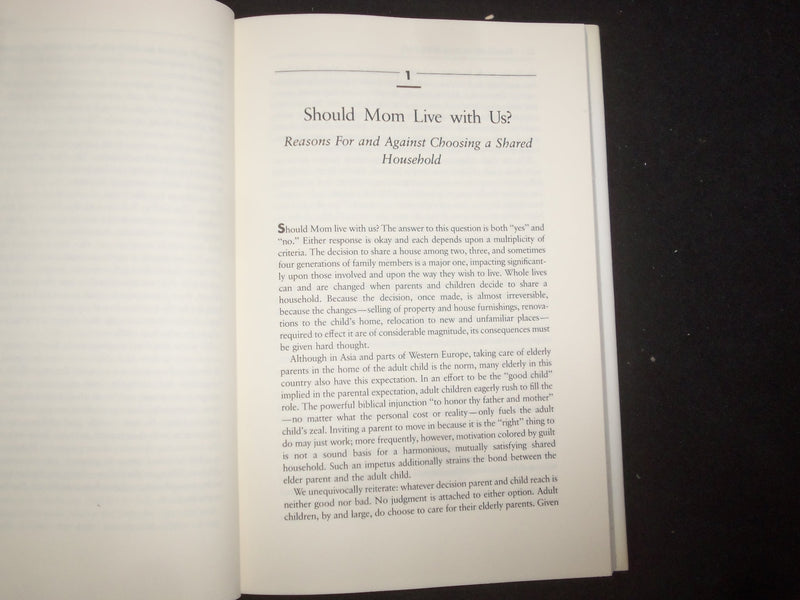 1992 SHOULD MOM LIVE WITH US? HARDCOVER BOOK-VIVIAN GREENBERG INSCRIBED- KD 9233
