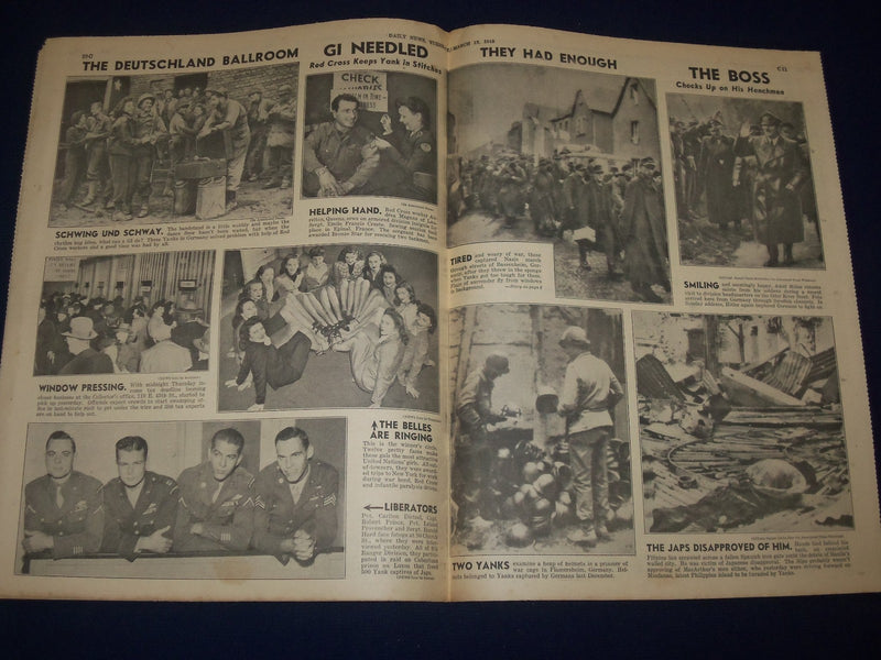 1945 MARCH 13 NEW YORK DAILY NEWS - 50,000 YANKS CROSS RHINE - NP 1774