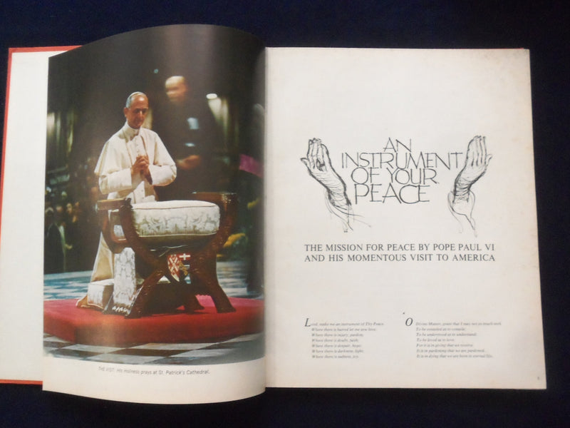 1965 AN INSTRUMENT OF YOUR PEACE HARDCOVER BOOK-U.S. VISIT POPE PAUL VI- KD 8810