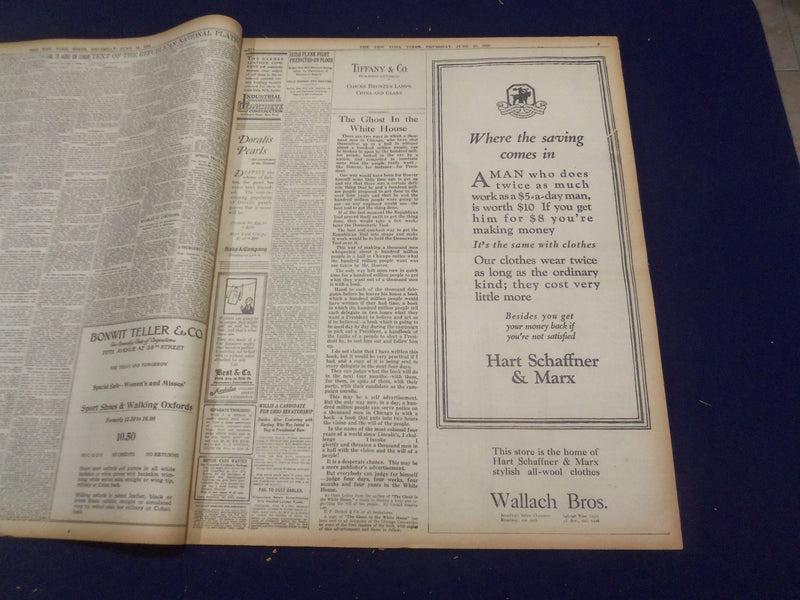 1920 JUNE 10 NEW YORK TIMES - TEXT OF REPUBLICAN PLATFORM - NT 9110
