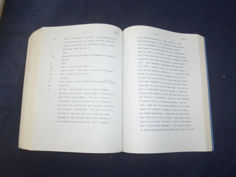 1974 RECORDED PRESIDENTIAL CONVERSATIONS SOFTCOVER BOOK -RICHARD NIXON - KD 8189