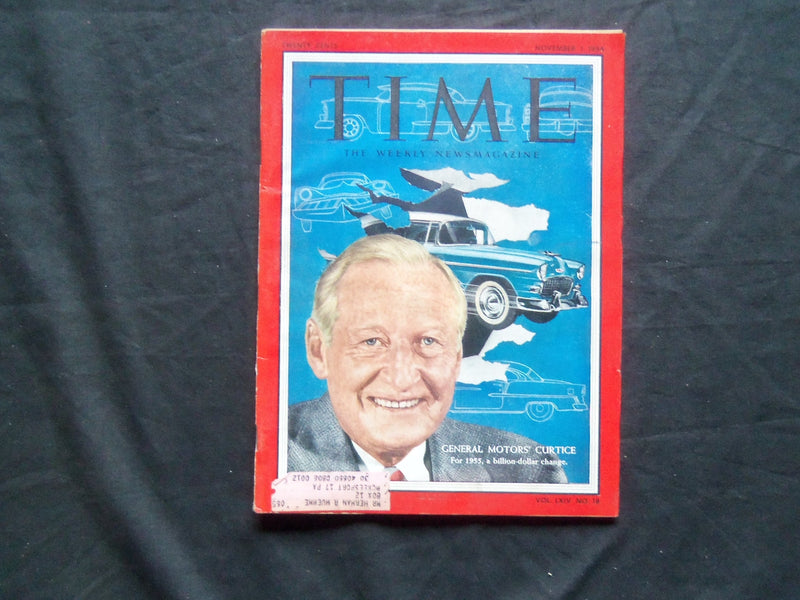 1954 NOVEMBER 1 TIME MAGAZINE - GENERAL MOTORS' HARLOW H. CURTICE - T 1458