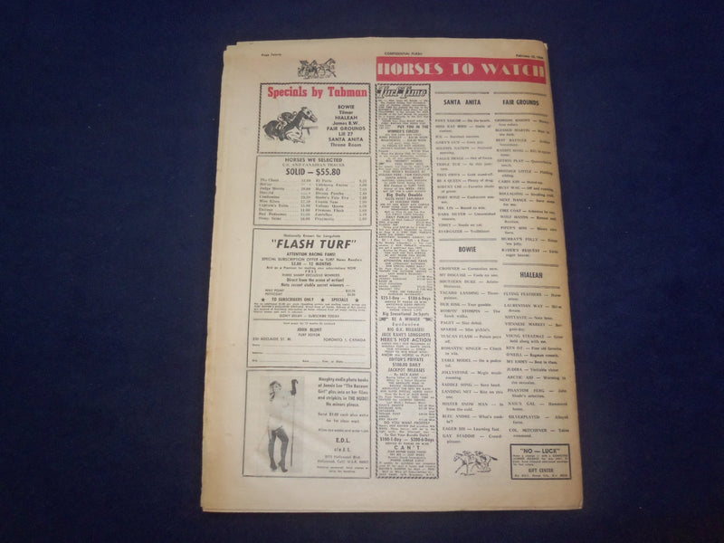 1966 FEBRUARY 12 FLASH NEWSPAPER - I MADE IT BIG AND ENDED UP FLAT BUST- NP 6959