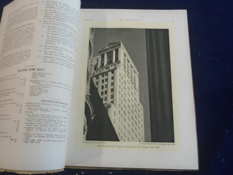 1929 MAY THE ARCHITECT MAGAZINE - NICE COVER, MANY PLATES & PHOTOS - ST 7268