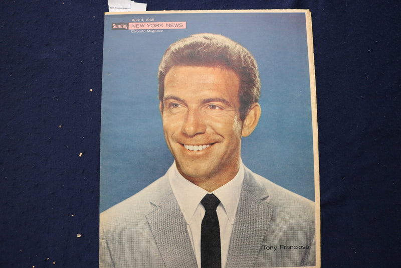 1965 APR 4 SUNDAY NEWS COLOROTO MAGAZINE-TONY FRANCIOSA - NY YANKS/METS- E 23216
