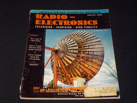 1955 AUGUST RADIO-ELECTRONICS MAGAZINE NICE COVERS & INSIDE CONTENT - E 2307