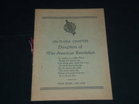 1941-1942 ON-TI-ORA CHAPTER DAUGHTERS OF THE AMERICAN REVOLUTION BOOK - J 4301