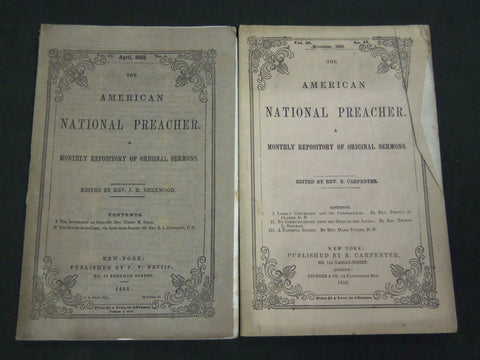 1852-1866 THE AMERICAN NATIONAL PREACHER MAGAZINE LOT OF 4 ISSUES - WR 430