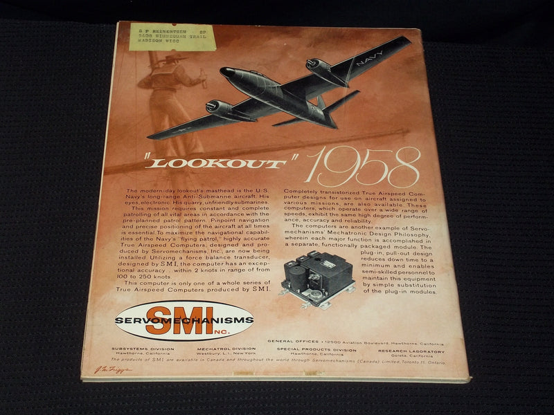 1958 MAY 12 AVIATION WEEK MAGAZINE - ARMA SLED TESTS COVER - E 7022