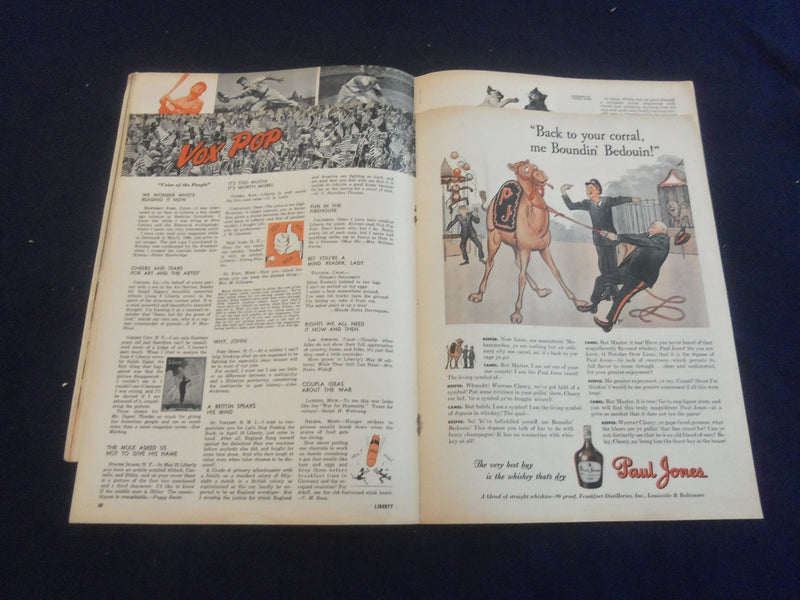 1942 JULY 4 LIBERTY MAGAZINE - GREAT ILLUSTRATED COVER - B 4197O