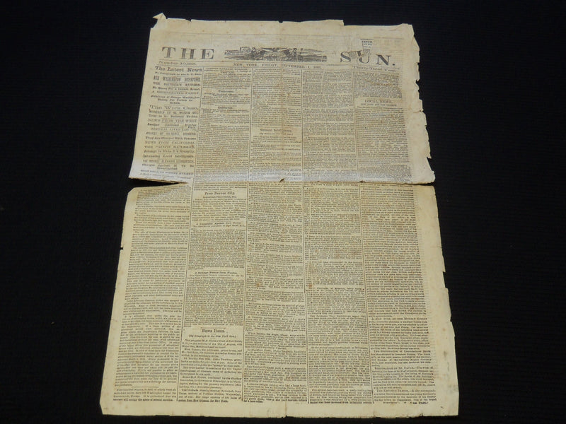 1865 SEPTEMBER 1 THE NEW YORK SUN NEWSPAPER - WIRZ CASE - NP 8954