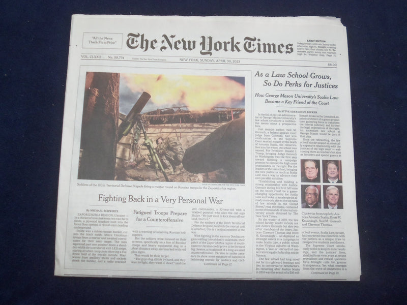 2023 APRIL 30 NEW YORK TIMES - AS A LAW SCHOOL GROWS, SO DO PERKS FOR JUSTICES