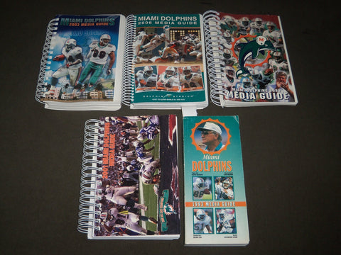 1993-2006 MIAMI DOLPHINS FOOTBALL MEDIA GUIDES LOT OF 5 - KD 4787