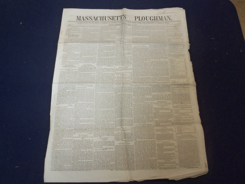1849 JUNE 16 MASSACHUSETTS PLOUGHMAN NEWSPAPER - LOUIS KOSSUTH - NP 5170