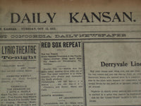 1915 OCTOBER 8-13 CONCORDIA DAILY KANSAN NEWSPAPER - WORLD SERIES - NP 3805