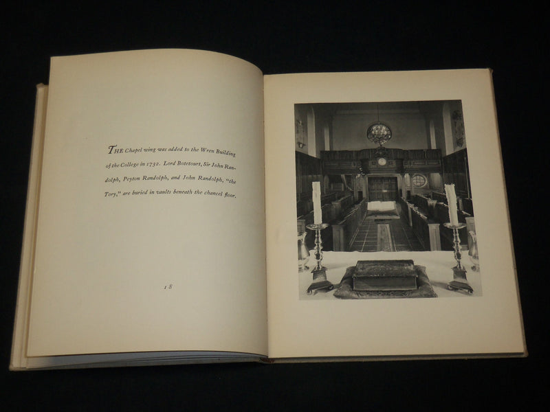 1940 WILLIAMSBURG VIRGINIA IN PHOTOGRAPHS HARDCOVER BOOK & LETTER - KD 6520