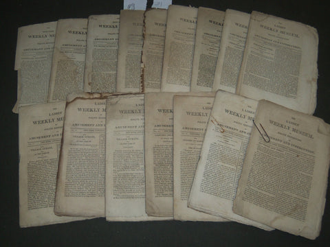 1816-1817 THE NEW-YORK WEEKLY MUSEUM MAGAZINE LOT OF 17 ISSUES - WR 105I