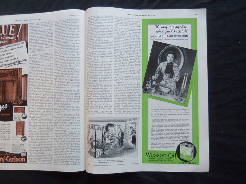 1939 SEPTEMBER 16 THE SATURDAY EVENING POST MAGAZINE- ILLUSTRATED COVER -SP 1797