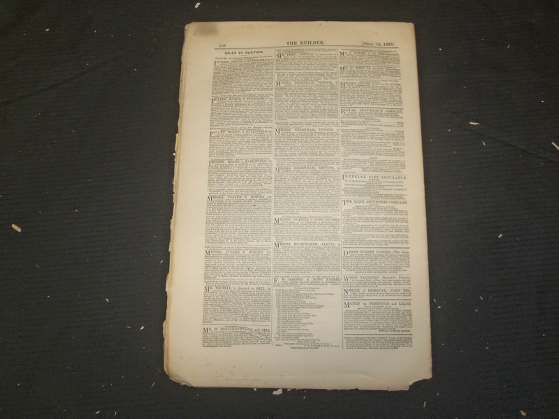 1865 SEPTEMBER 16 THE BUILDER ARCHITECT MAGAZINE - ILLUSTRATIONS - ST 416E