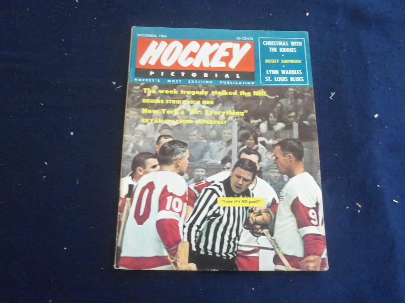 1966 DECEMBER HOCKEY PICTORIAL MAGAZINE - NICE COVER, PHOTOS & STORIES - ST 200R