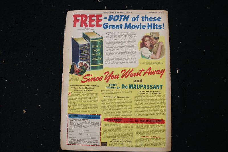 1944 SEPTEMBER 17 NY SUNDAY MIRROR MAGAZINE - ANN MILLER COVER - E 26183
