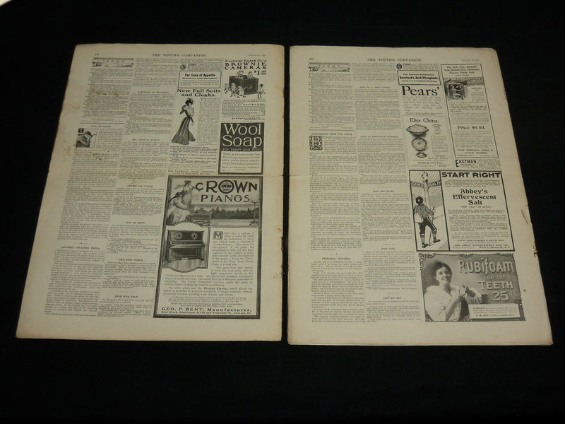 1900 YOUTH'S COMPANION MAGAZINE LOT OF 2 - FRIENDS BY EDITH WHARTON - ST 530W