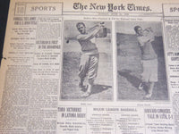 1928 JUNE 24 NY TIMES SPORTS - JONES IN TIE FOR NATIONAL OPEN TITLE - NT 7072