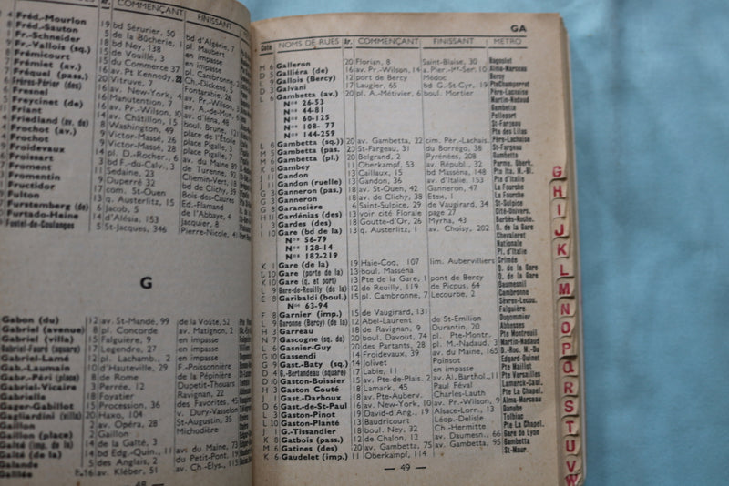 1965 PLAN-GUIDE DE PARIS - SOFTCOVER BOOK - K 2550