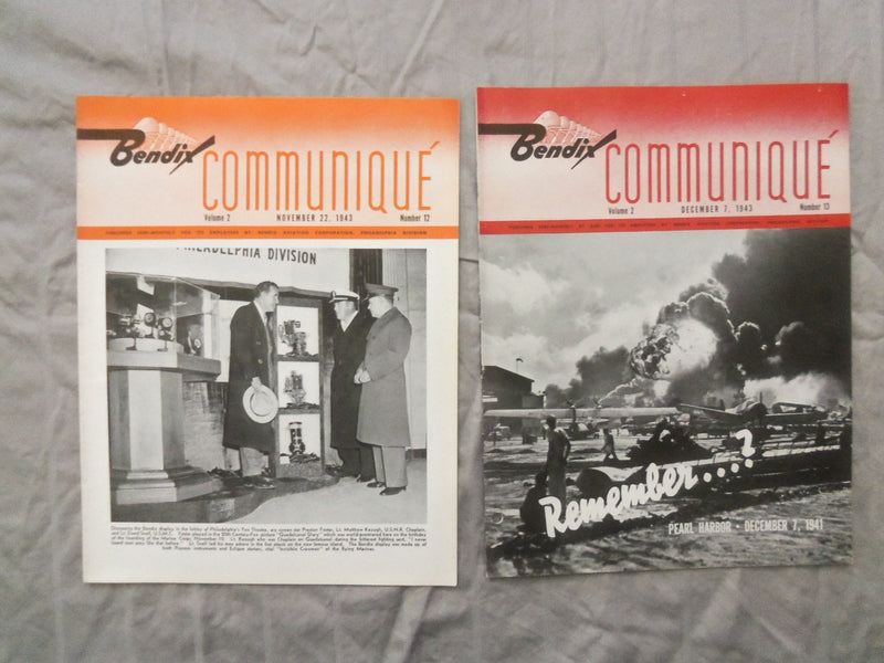 1943-1945 BENDIX COMMUNIQUE MAGAZINES - LOT OF 7 - K 252