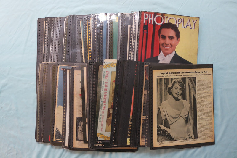 HOLLYWOOD MOVIE STAR SCRAPBOOK PAGES - 200+ PAGES AND 3 EMPTY ALBUMS - E 26488